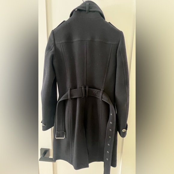 Burberry Brit Rushworth Belted Wool/Cashmere Black Coat, Size 2US, 36EU - Picture 7 of 12